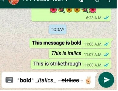 WhatsApp-Bold-Italics-Strikethrough