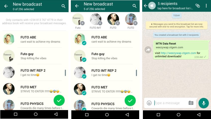 WhatsApp Broadcast Mmessage