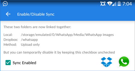 whatsapp dropbox media sync