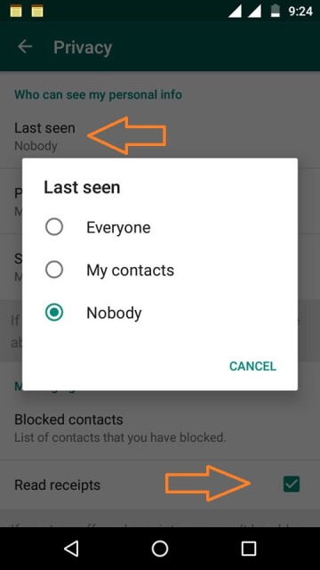 WhatsApp Privacy Control