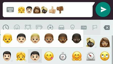different shades whatsapp emoji